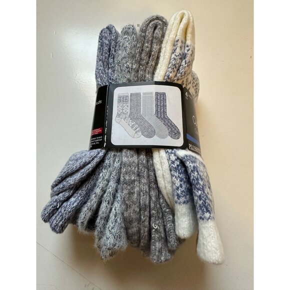 Cuddl Duds Ladies Comfort Boot Socks Cozy Plushfill Womens Size 4-10 4 Pack NIP - Picture 4 of 5